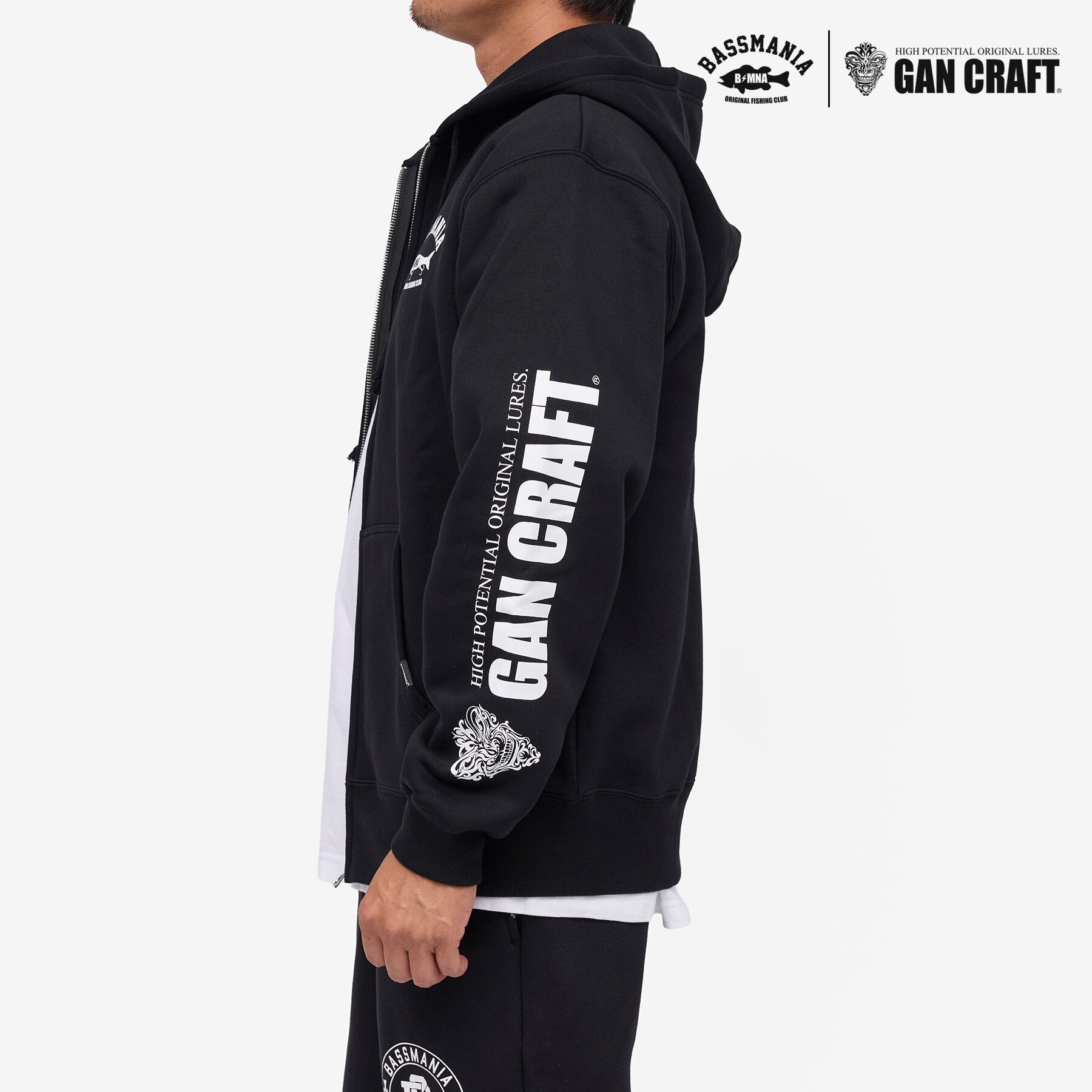 GANCRAFT×BASSMANIA】GANMANIA Sweat Zip parka ［BLK］［LIMITED