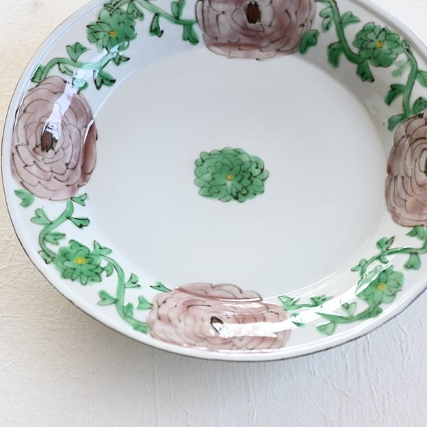 村田菜穂美『楕円リム盛皿 ラナンキュラス ピンク』2104130001666