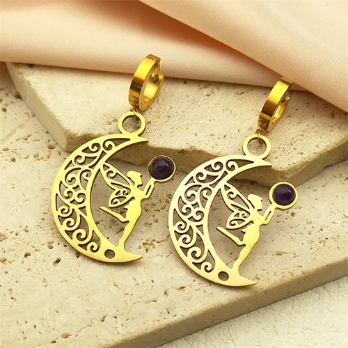 ピアス  動物 アニマル ステンレス ゴールド ストーン タイガー ドロップ プラント フープ 木の葉 リーフ 植物 月 レディース 虎