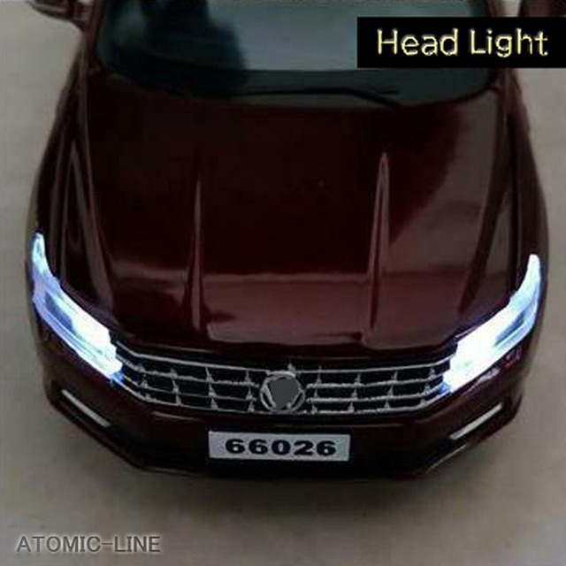 フォルクスワーゲン パサート 1/32 ミニカー 全4色 ライト点灯 エンジンサウンド 合金モデル 模型 セダン