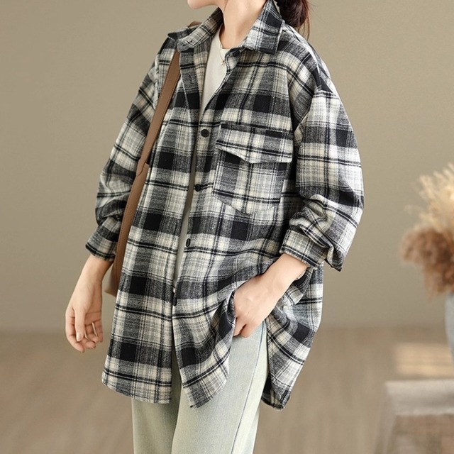 ニュアンスチェックネルシャツ（4色）11088