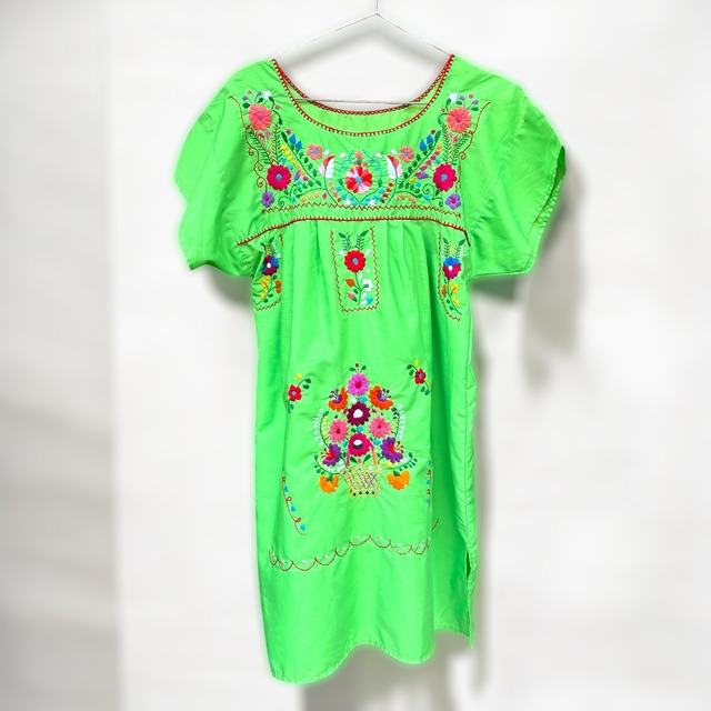 【LADIES】Mexican dress(green) size:M/L