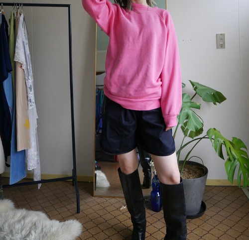 80s-90s Tultex Ultra Fleece Solid Raglan Sweat hot pink
