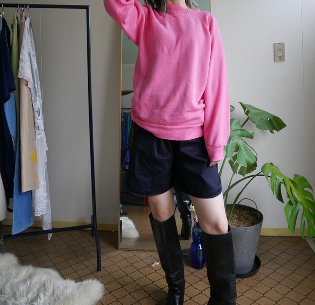 80s-90s Tultex Ultra Fleece Solid Raglan Sweat hot pink