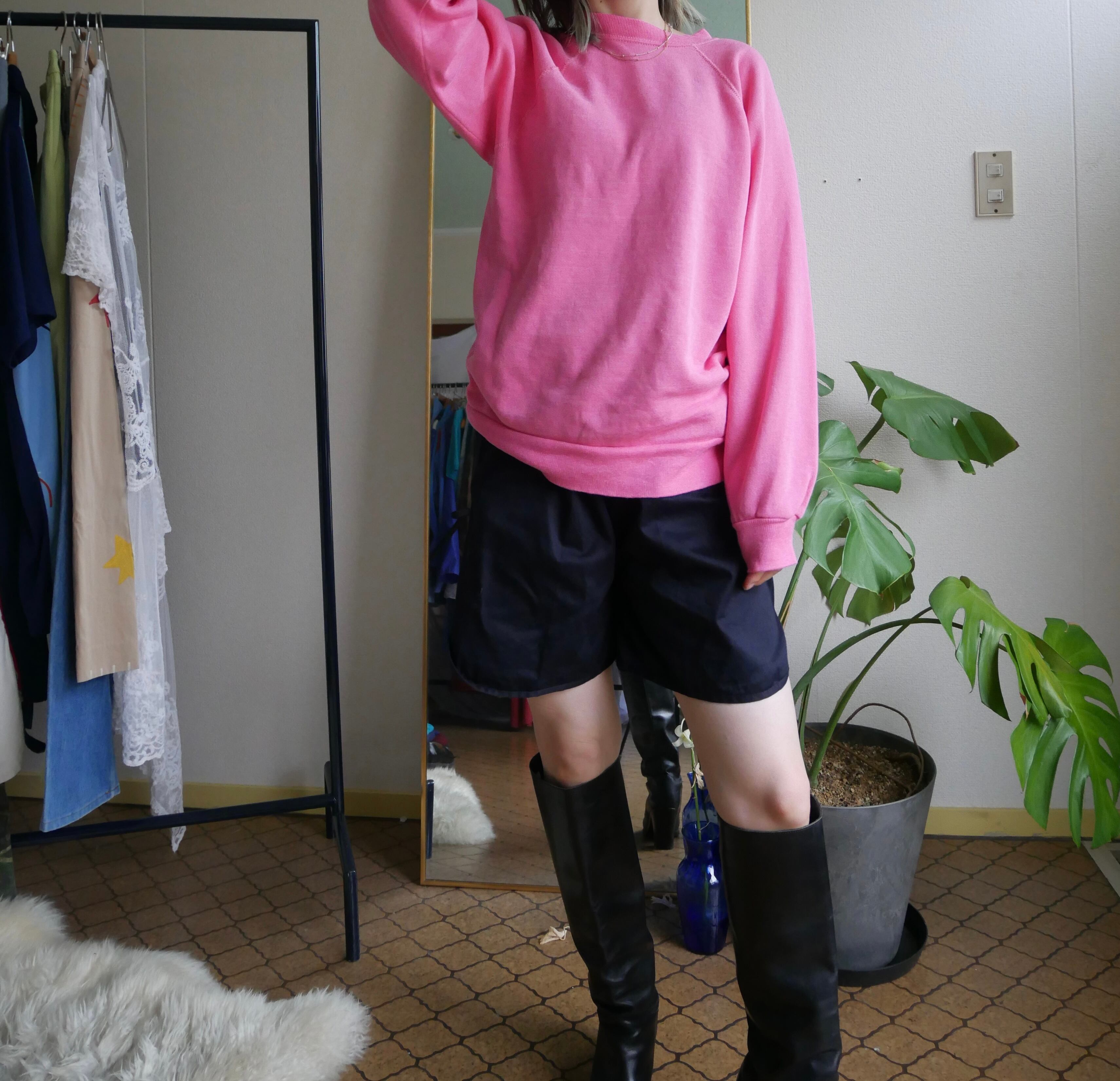 80s-90s Tultex Ultra Fleece Solid Raglan Sweat hot pink