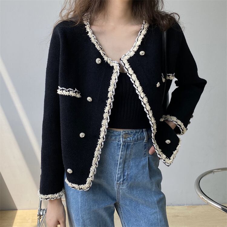 美品♡ レオナール カンカン素材 トリム ジャケット カーディガン 40 美品 LEONARD レオナール トリム カンカン カーディガン 花柄 40