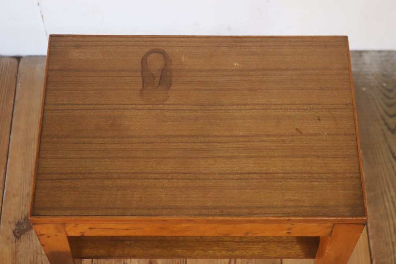 レトロ 花台 飾り台 展示台 テーブル 机 ラワン材 メラミン天板