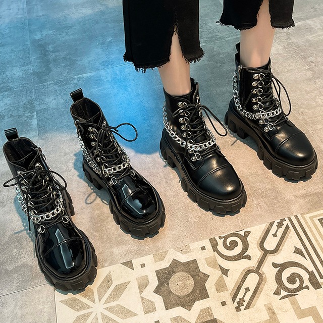 ブーツサマー薄手スタイルチェーン ダークショート レース 靴 シューズ 大人ガーリー スウィート キュート カジュアル 夏物 レースアップ 部族の婦人靴63834720074