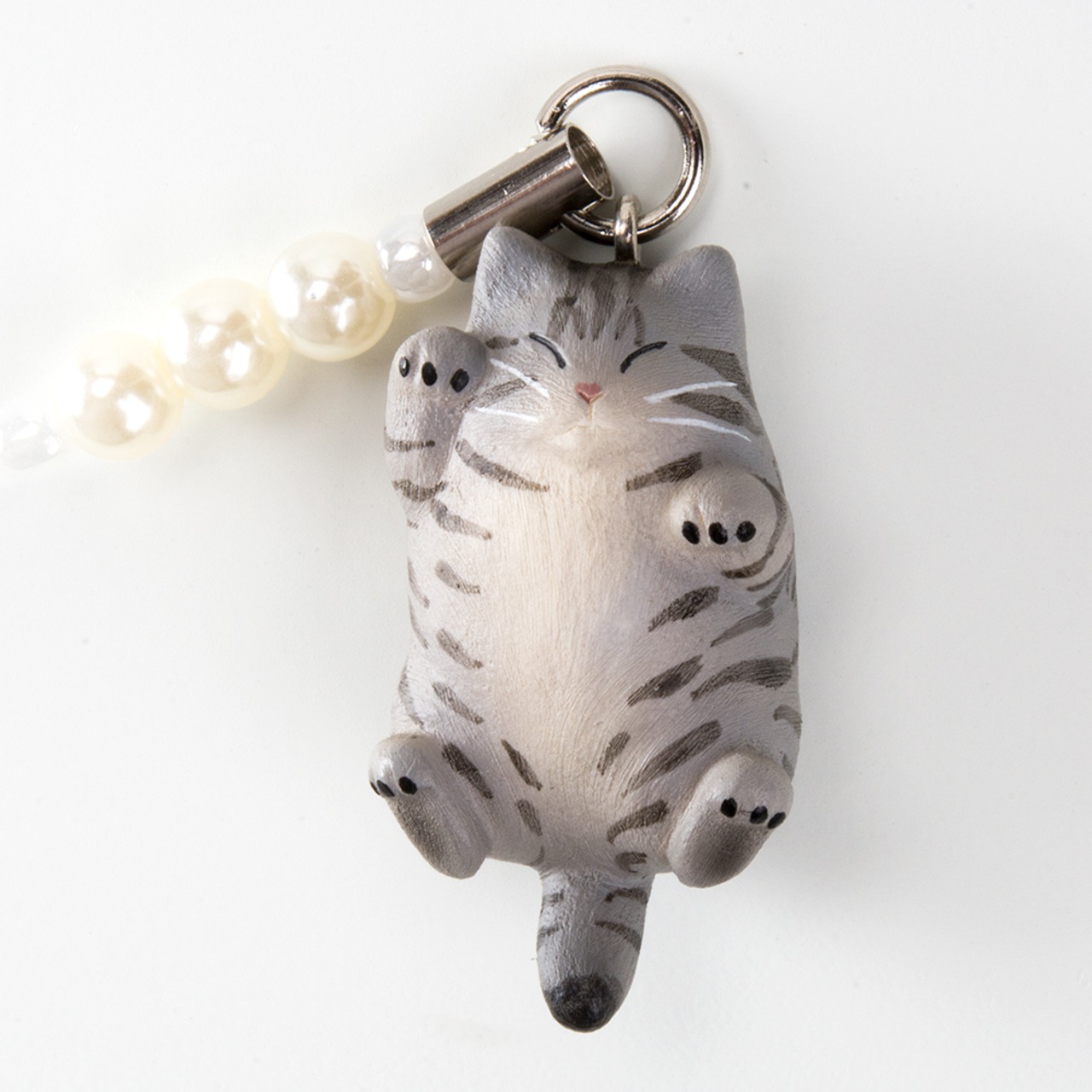 ペットラバーズ 猫どん でぶ猫 サバトラ ビーズ ストラップ N-2307
