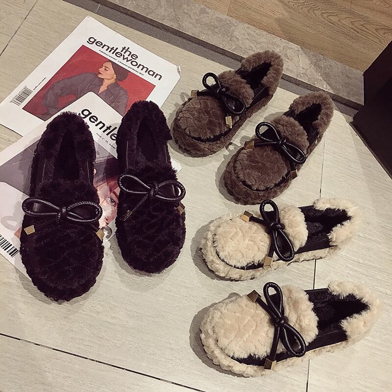 ウィンター 靴 シューズ 冬物 ラウンドトー フェイクシューズ97560457053