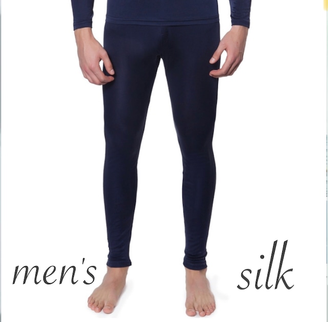 men's【silk】【3size/3color】Long sleeve  inner wear spats set s150