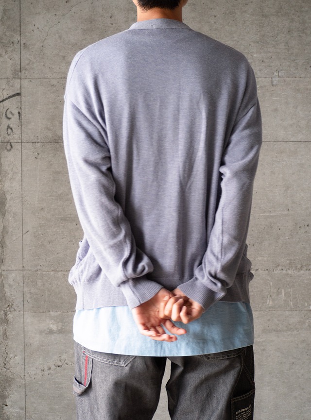 "COTE D'AZUR" 1990s Acrylic linen v-neck cardigan