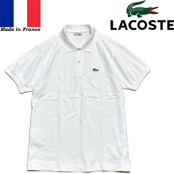 1点物◇フランス製ラコステLACOSTE白ワニ半袖ポロシャツ古着3メンズML