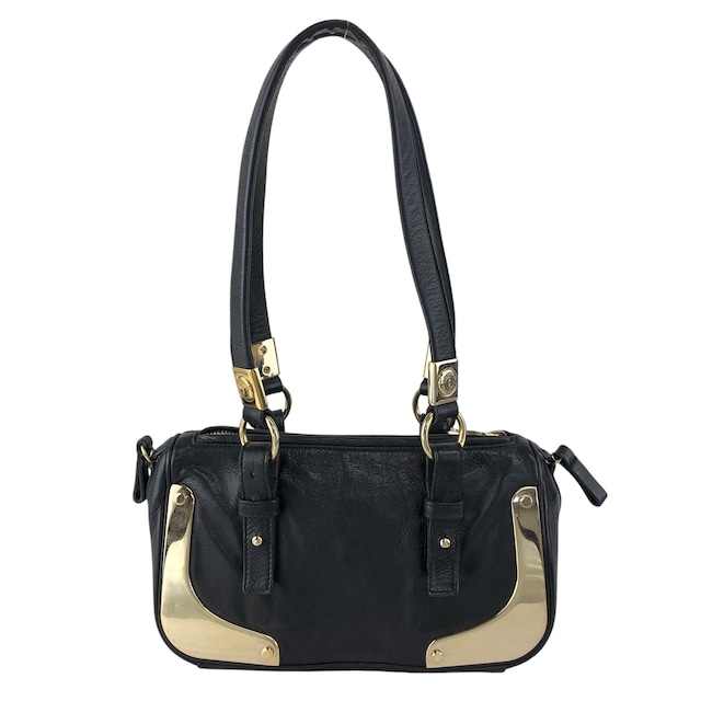 Yves Saint Laurent イヴ・サンローラン トートバッグ ブラック レザー 金具 vintage ヴィンテージ オールド 3tiyps