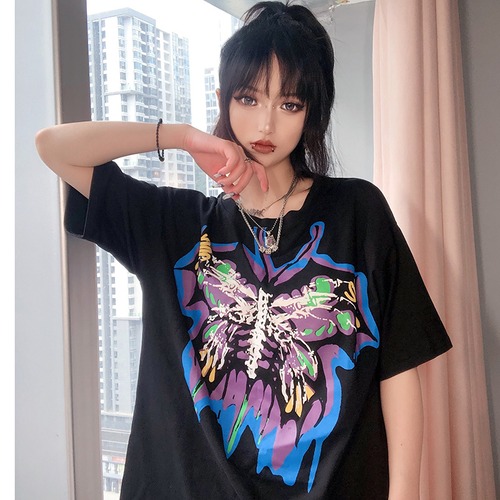 ✞✝✞ きれいめ☆Tシャツ ロングブラックトップス 原宿系 ✞✝✞ ゴスロリ SM ミリ 甘ロリ クラロリ 和ロリ エレガント 黒ロリ 姫ロリ 華ロリ AA-AA9530884