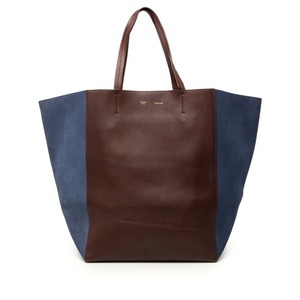 セリーヌ カバファントム トートバッグ ワインレッド ボルドー ネイビー レザー スウェード レディース CELINE 【中古】