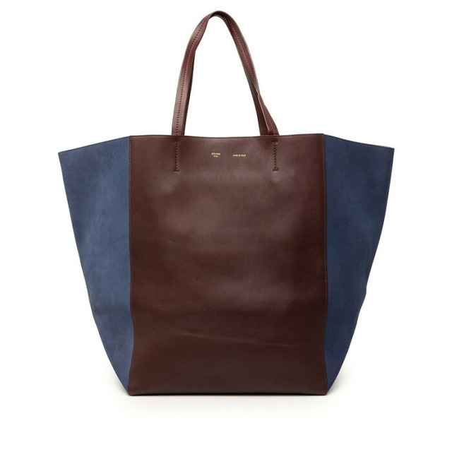 セリーヌ カバファントム トートバッグ ワインレッド ボルドー ネイビー レザー スウェード レディース CELINE 【中古】