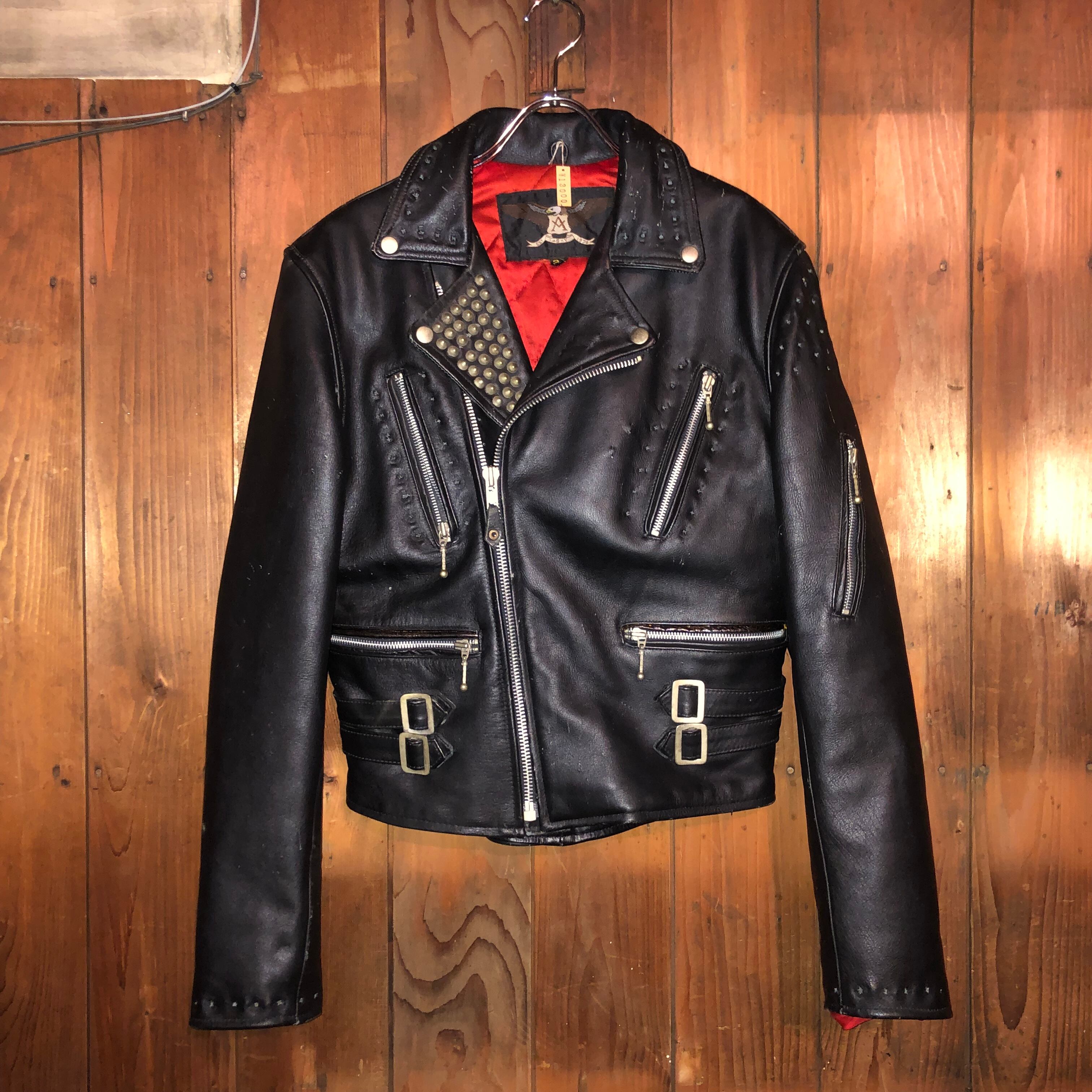 666 Leather Wear / ダブルライダースジャケット/34/牛革/BLK 666 Leather Wear◇ダブルライダースジャケット/34/レザー/BLK 666