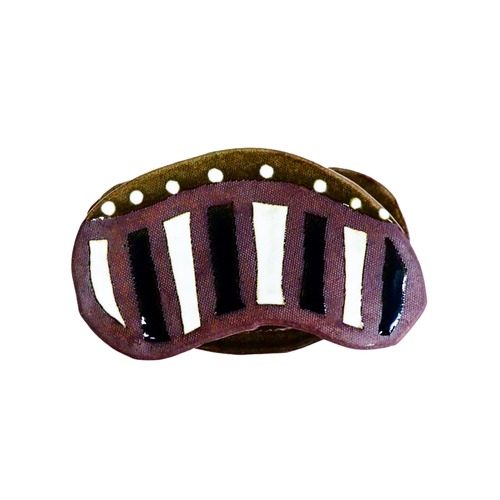 An irregularly shaped ceramic bud vase