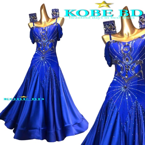 社交ダンス⭐️オーダースタンダードドレス⭐️ロイヤルブルー(青)【商品番号 23416 】