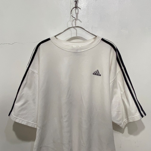90s adidas ワンポイントロゴTシャツ　パフォーマンスロゴ　三本線　L