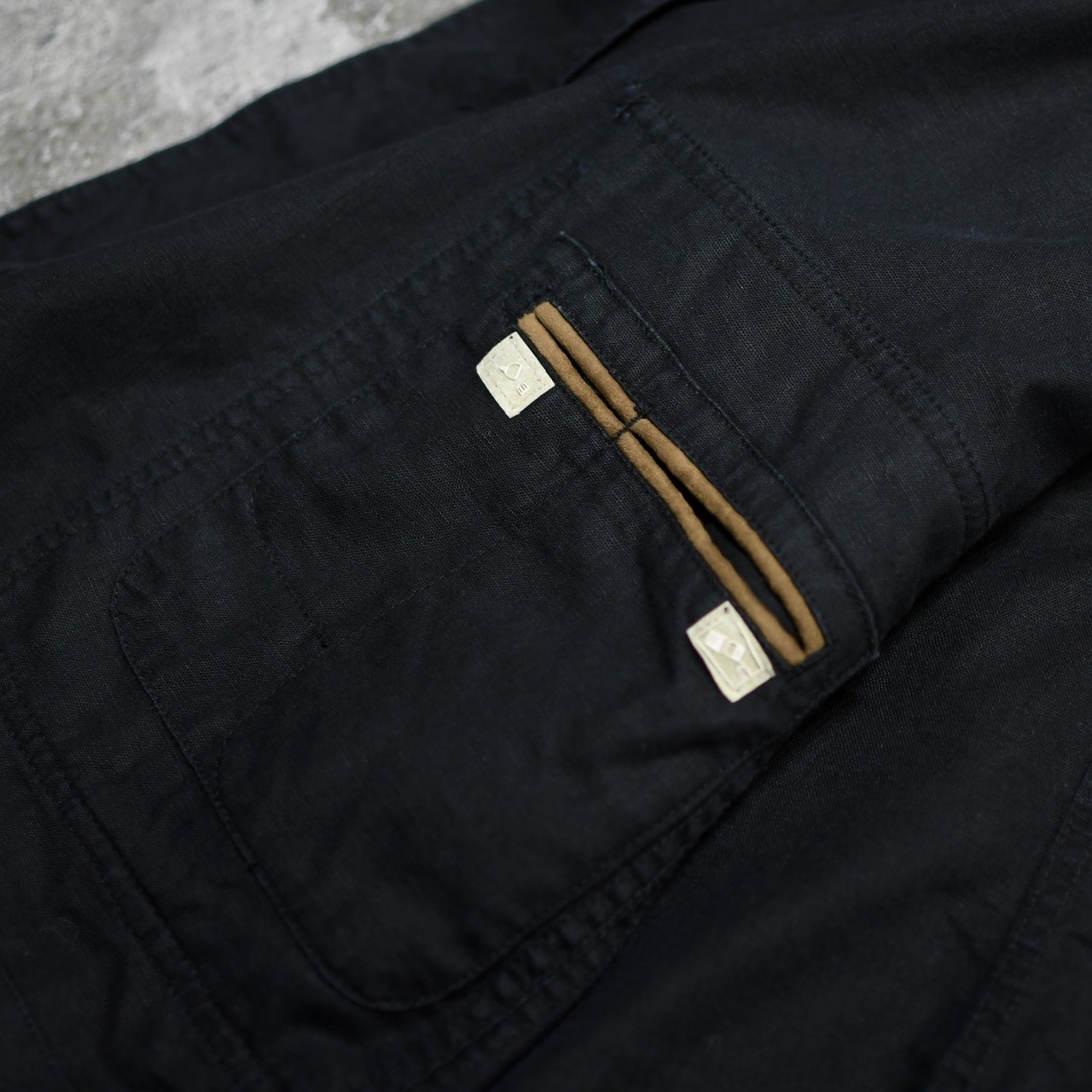 design 4pocket black linen jacket