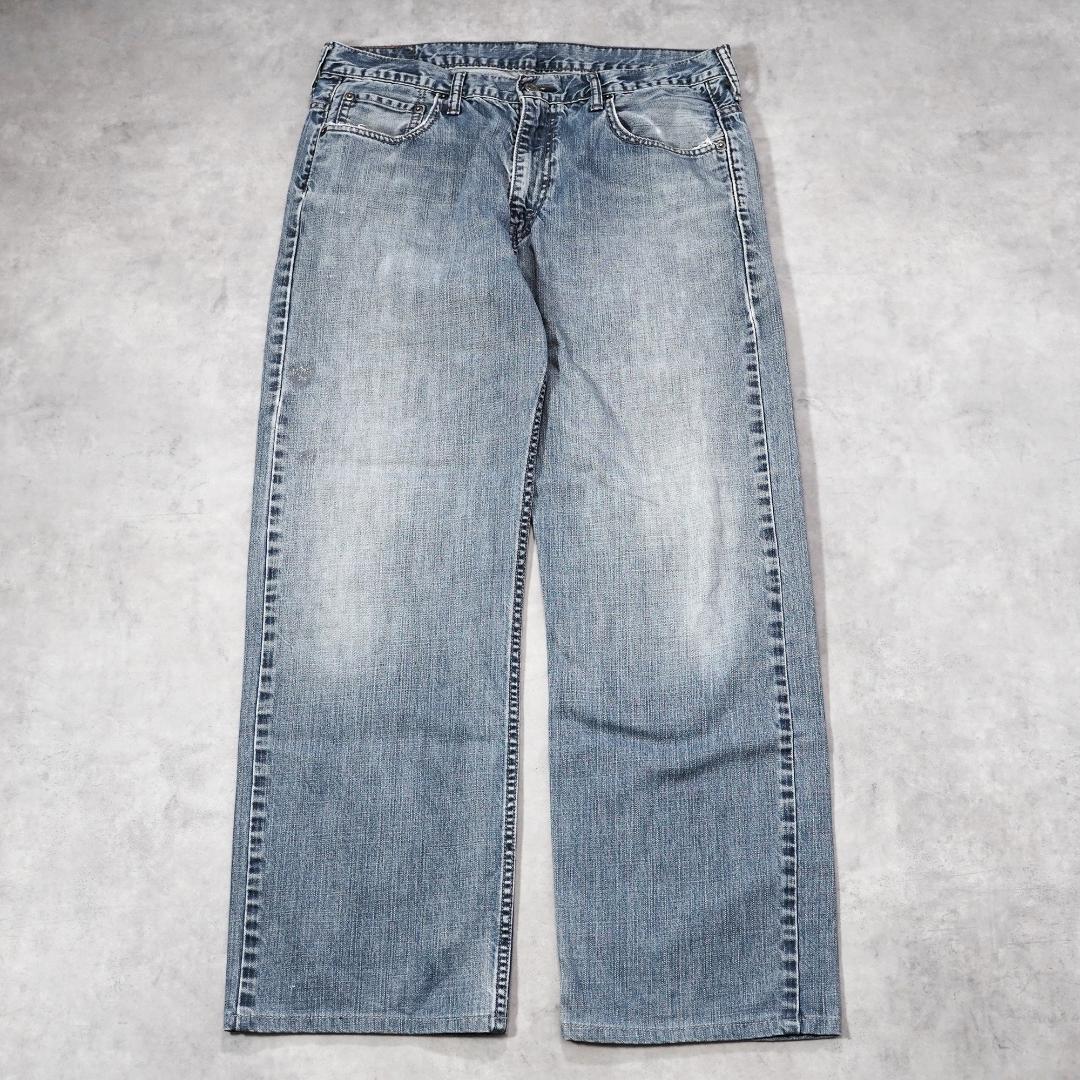 リーバイス569 Levis W34 ワイド バギー 青 古着 ヒゲ 21490