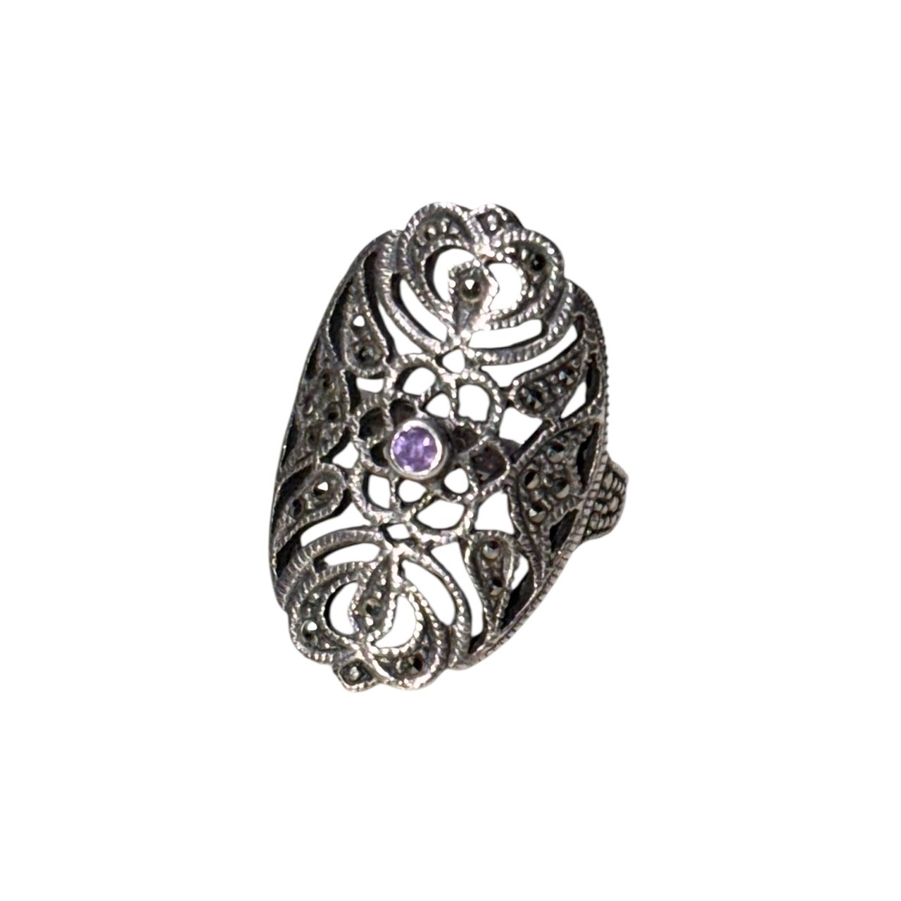 vintage silver amethyst ring