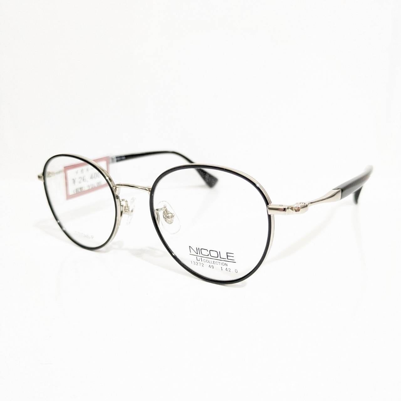 【NICOLE】ボストンメタルフレーム シルバー・ブラック