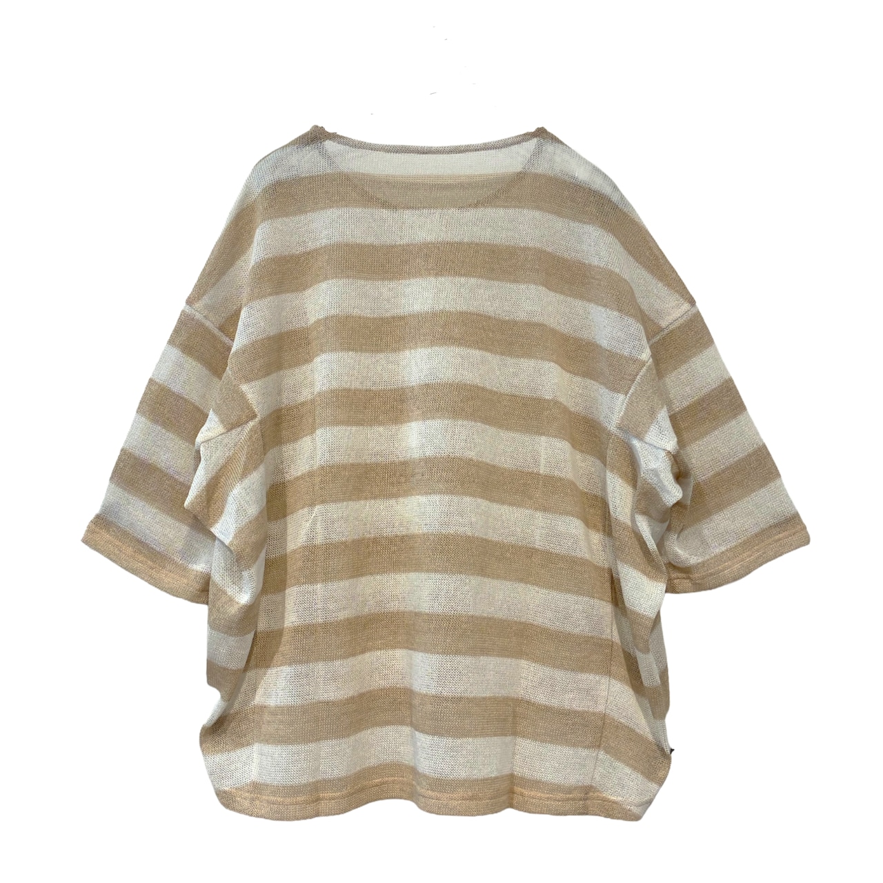 【最新作】擬麻ボーダー柄オーバーカーデ【262-2258】Faux linen striped overcardigan