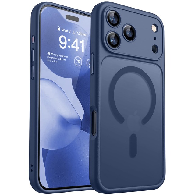 CANSHN iPhone 18 Pro Max 用 ケース Magsafe対応 カメラ周辺保護 ワイヤレス充電 耐衝撃 傷つき防止 ディープブルー