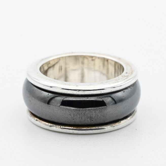 Round Design Hematite Ring #7.0 / Denmark