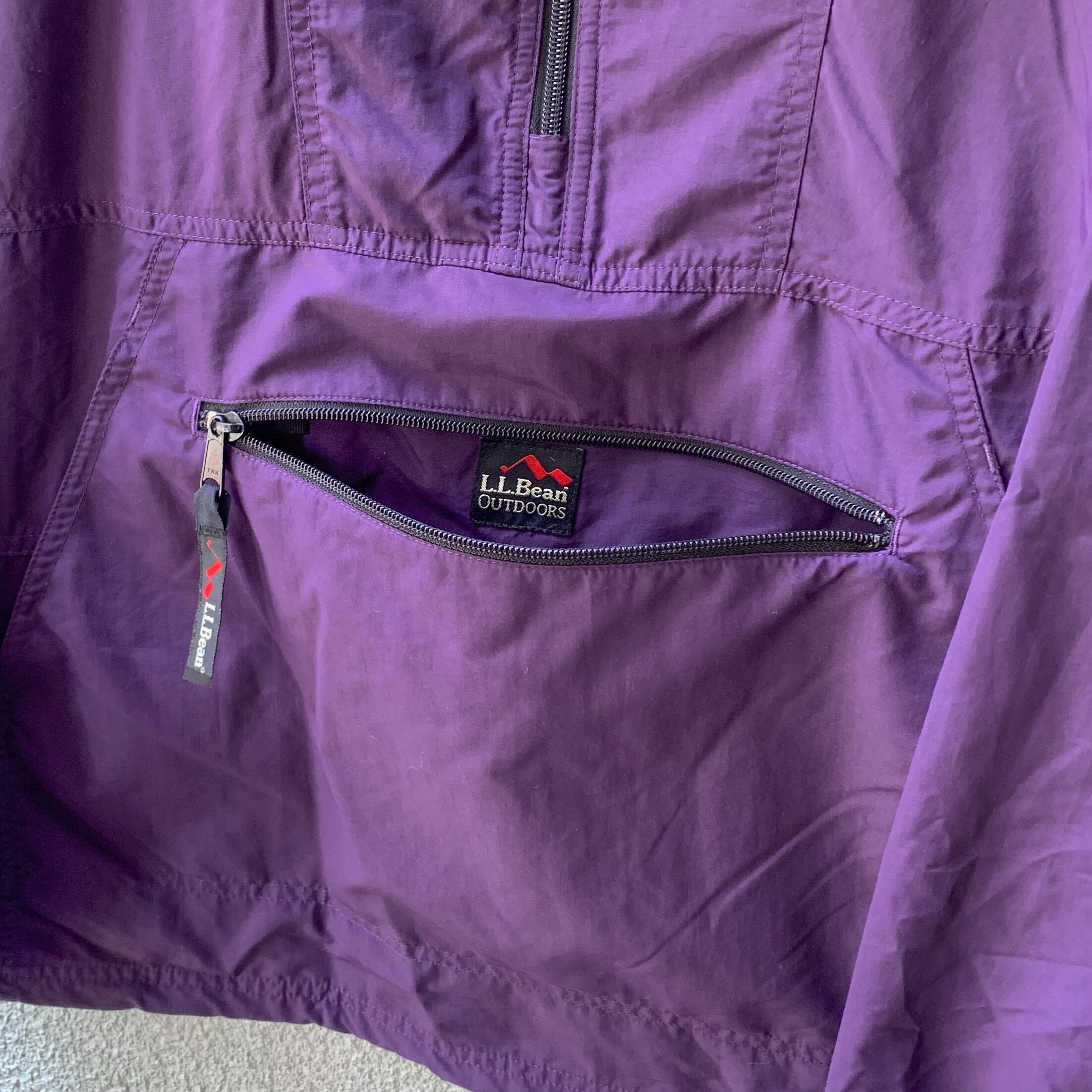 US ナイロンパーカー ハーフジップ 両面刺繍ロゴ ナンバー 紫 XL