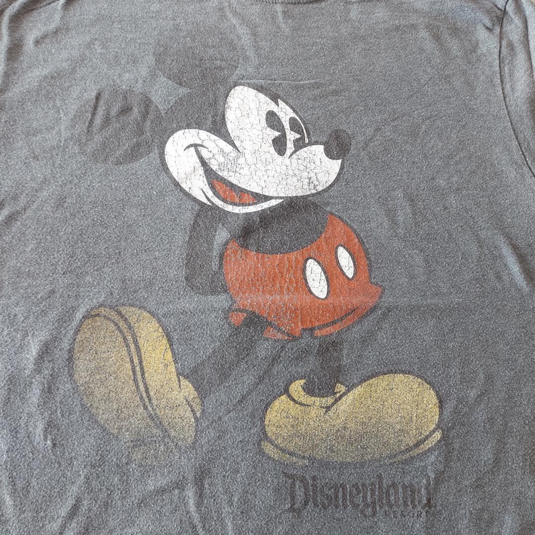 ディズニー ヘインズ リンガーT Tシャツ ミッキー M グレー 黒 14841