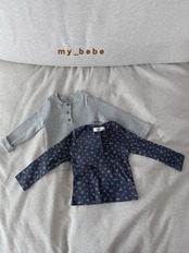 韓国子供服 / Mybebe / ボタンT / 長袖Ｔシャツ *XS~XL*