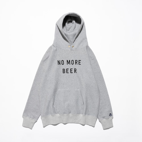 TACOMA FUJI RECORDS NO MORE BEER HOODIE design by Noriteru Minezaki HEATHER GRAY