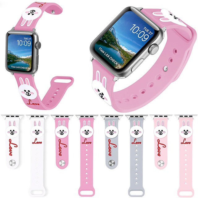 うさぎ キュート イラスト アップルウォッチ 替えベルト バンド ホワイト グレー ピンク ローズピンク Apple Watch Belt 38mm 42mm 40mm 44mm Nw654 Loverytrading うさぎ キュート イラスト アップルウォッチ 替えベルト バンド ホワイト グレー ピンク ローズピンク Apple Watch Belt 38mm 42mm 40mm 44mm Nw654 Loverytrading