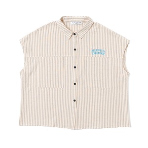 APD LOGO STRIPED BLOUSE / IVORY