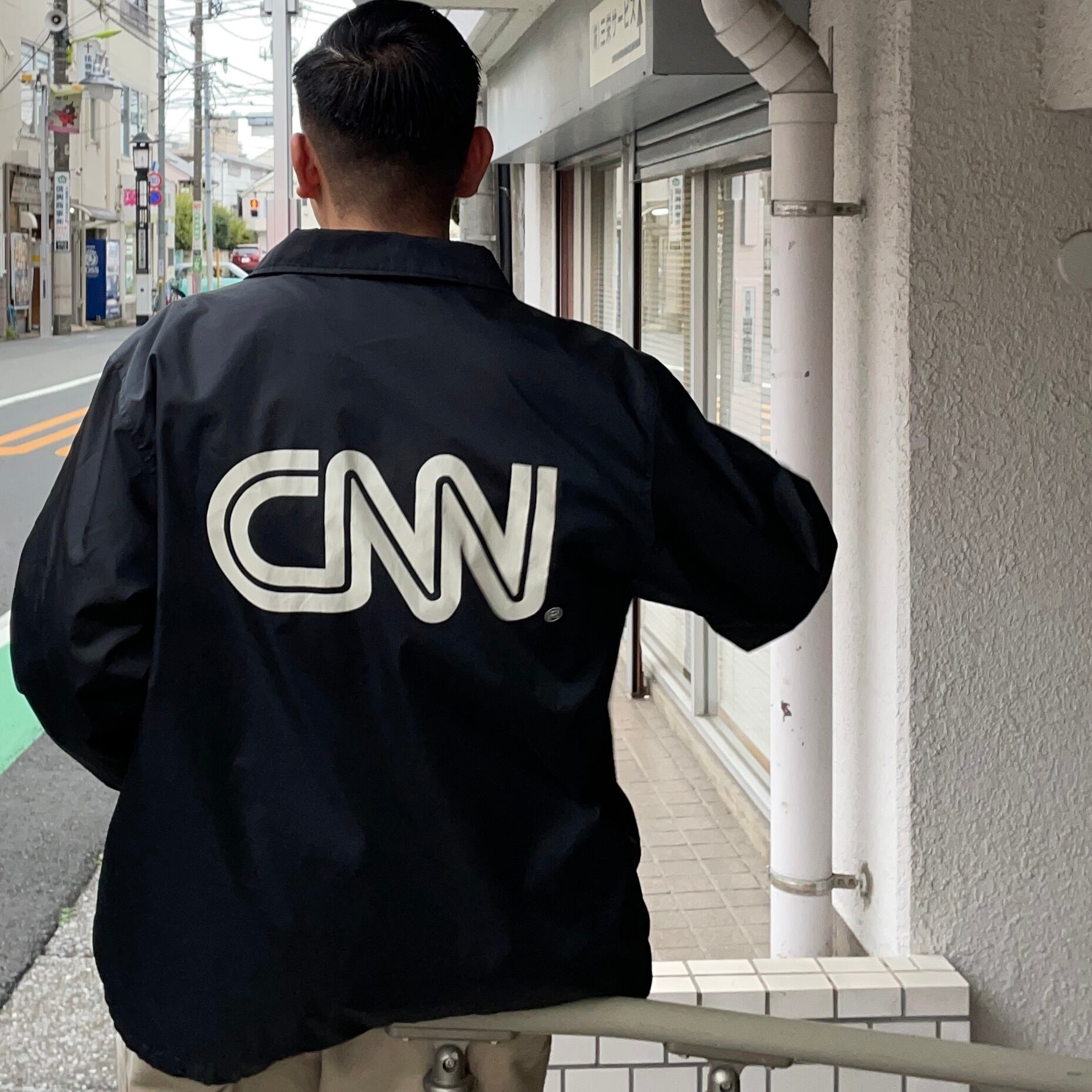 VINTAGE- CNN INTERNATIONAL COACH JACKET -BLACK- [M] | Young