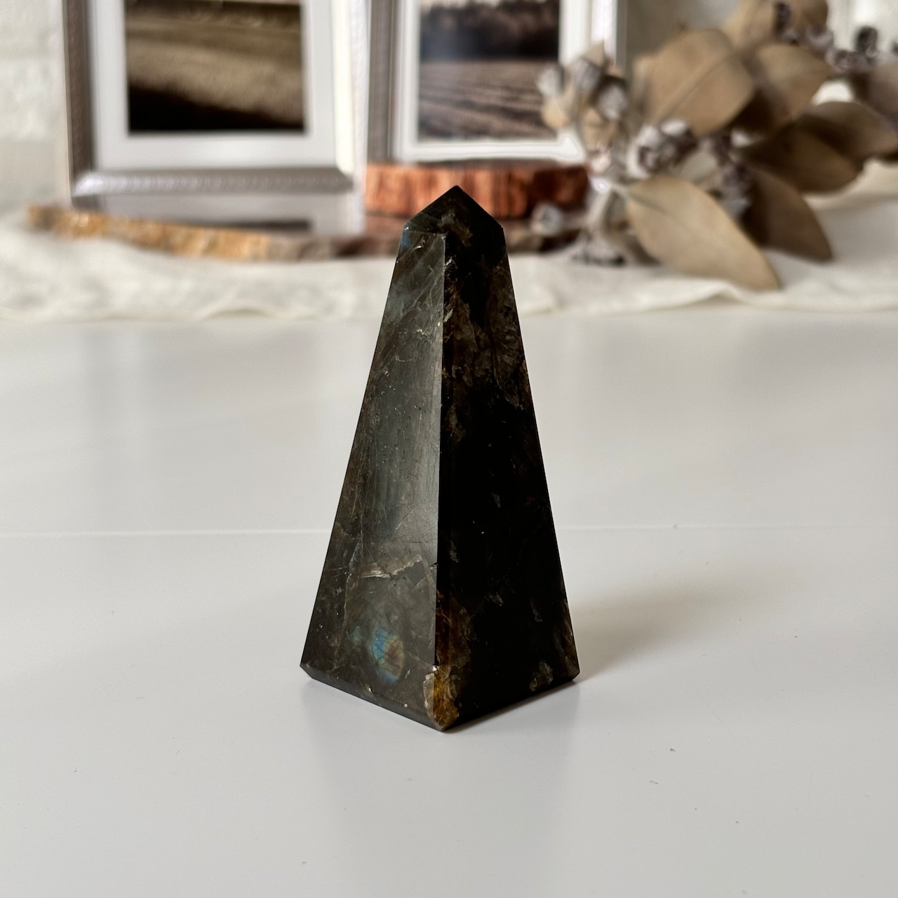 ラブラドライト*250719*天然石*オベリスク*置き物*インテリアストーン