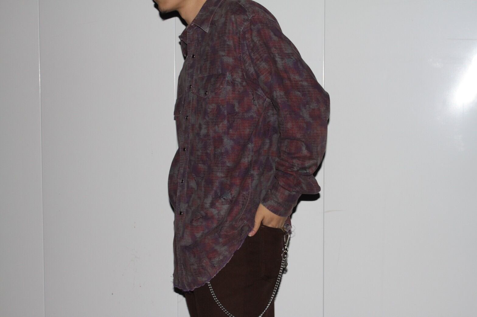 90s wrangler multi pattern western shirt