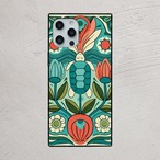 受注生産 iPhoneケース 亀とチューリップの民芸柄｜動物モチーフ PSYF018D