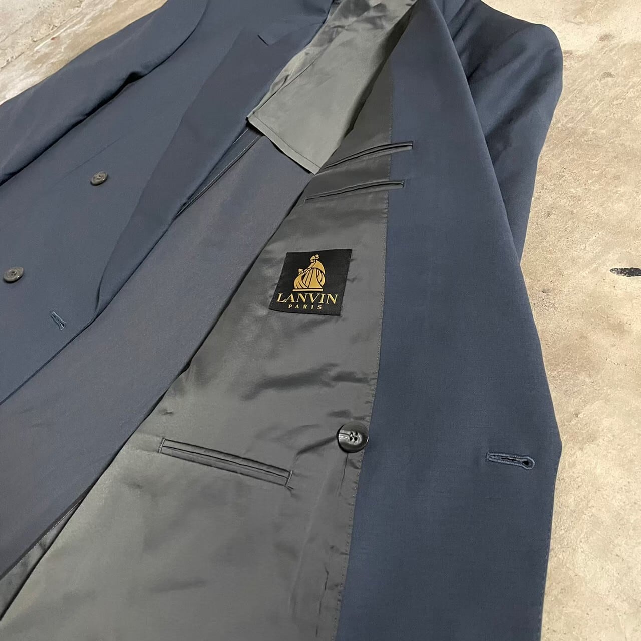 〖LANVIN〗navy color double setup suit /ランバン ネイビー ダブル セットアップ  スーツ/msize/#0305/osaka | 〚ETON_VINTAGE〛 powered by BASE