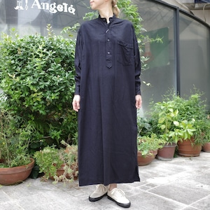 COMOLI(コモリ) / 別注シルクネルシャツワンピース -NAVY-(S03-02010)