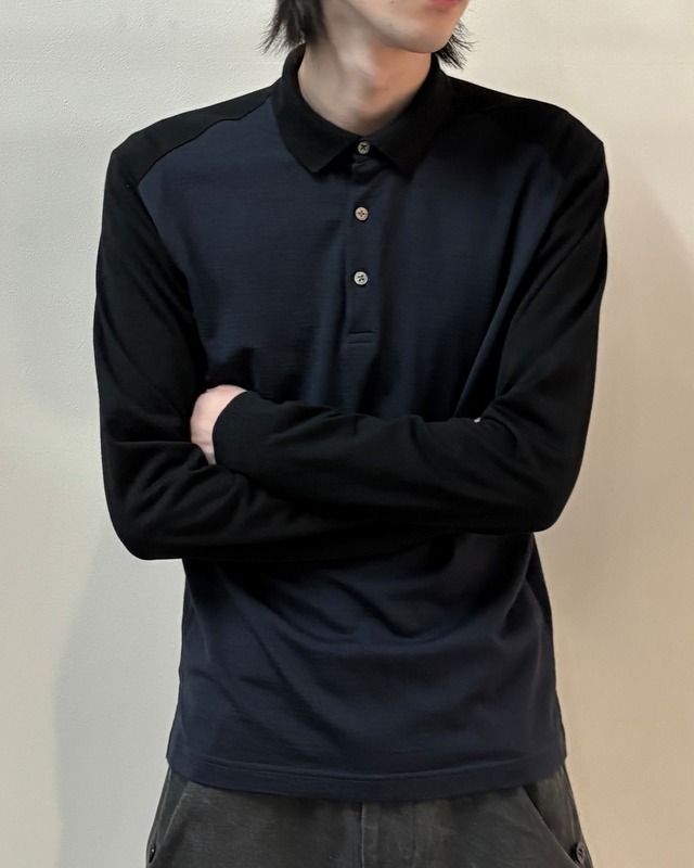 【LANVIN】bicolor knit polo