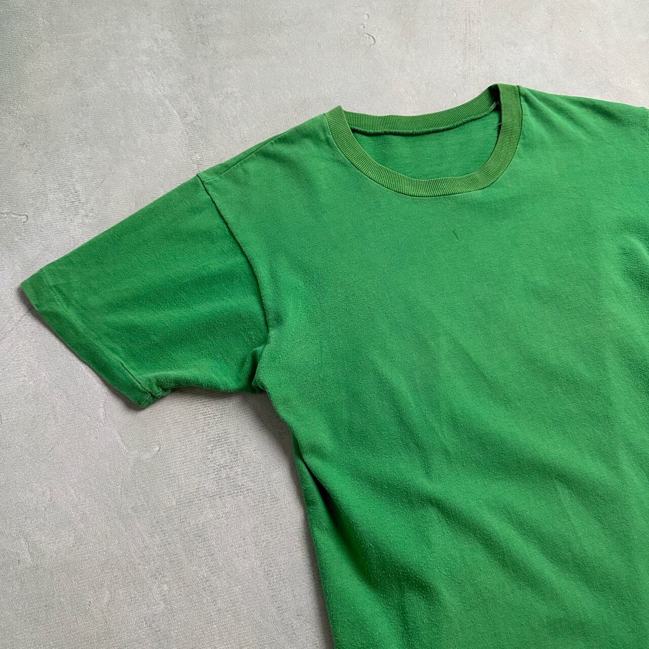 80s~90s 褪色 フェード 無地Tシャツ 緑 古着 | RUFFY
