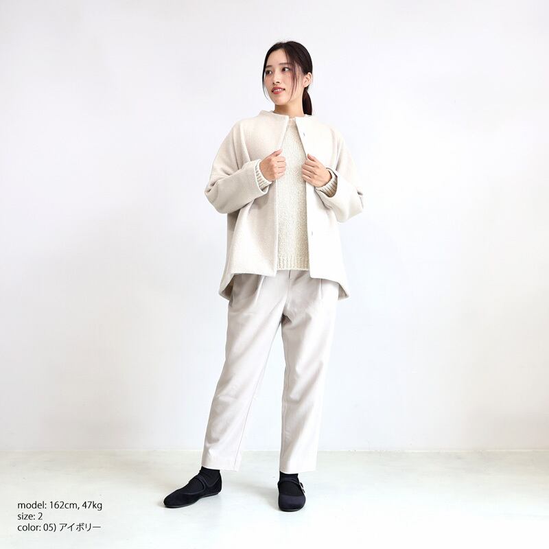 evam eva * プレスウール ショート コート [E243K092] | galette-store 