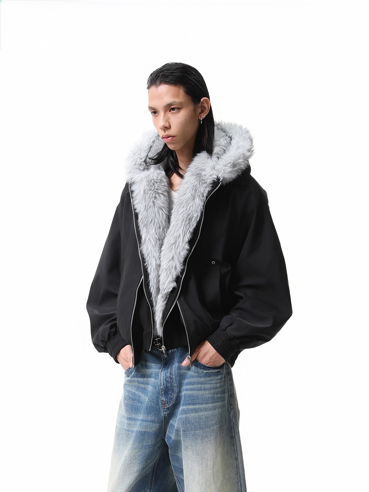 BOOGOOVOGUE Faux Fur Hooded Jacket
