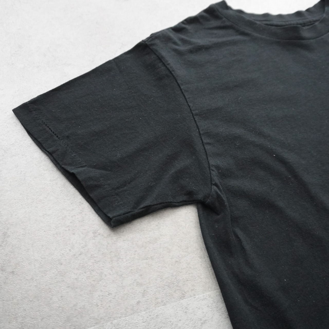 90s Hanes Pocket TEE solid black [M] 古着 - 5