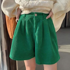 コーデュロイ ショートパンツ レディース 春秋冬 韓国 おしゃれ 大人 かわいい カジュアル ゆったり ハイウエスト Aライン 美脚 大人可愛い 大人女子 [LW-CCP021]